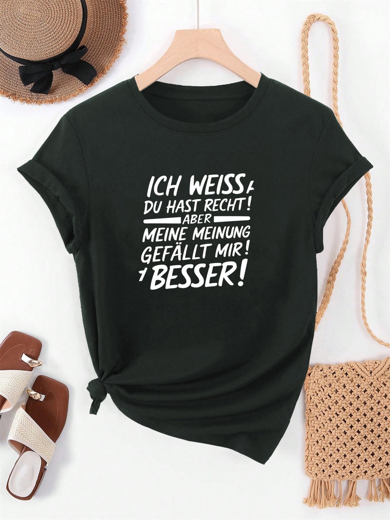 Women's Round Neck Short T-Shirt.