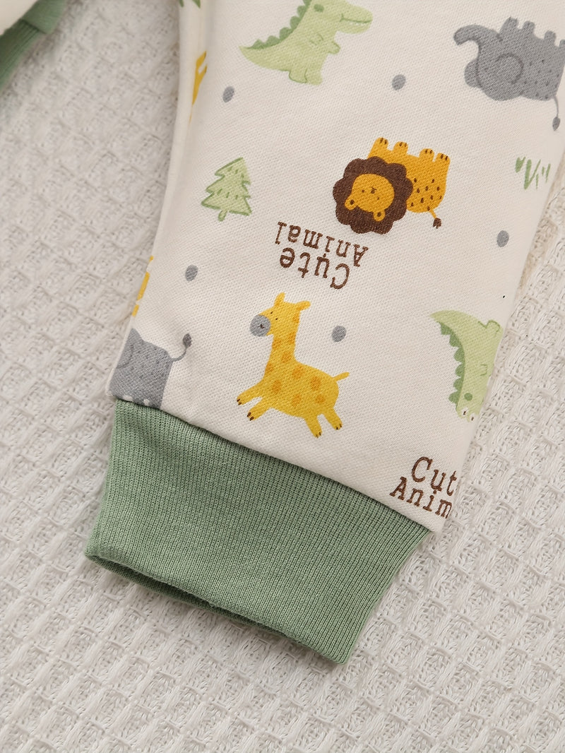 Six-Piece Set of Comfortable Cartoon Panda And Lion Print Long Pants for Baby.