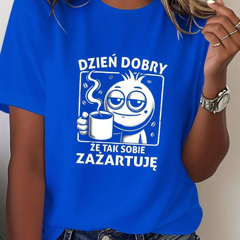 Women's T-Shirt Made of Pure in a Fun Polish Design.