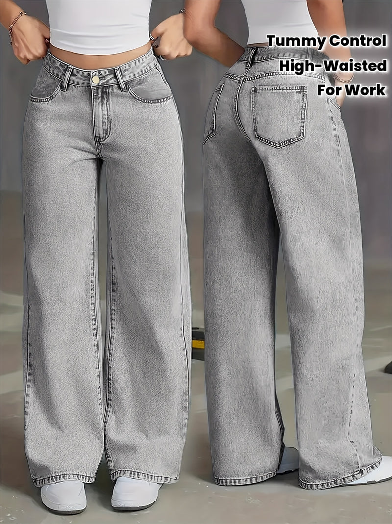 Women's  New Elastic Straight-Leg Jeans.