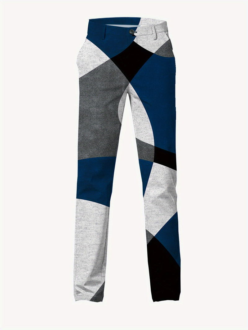 Men'S European  Fashion Patterned Suit Set with Jacket And Trousers.