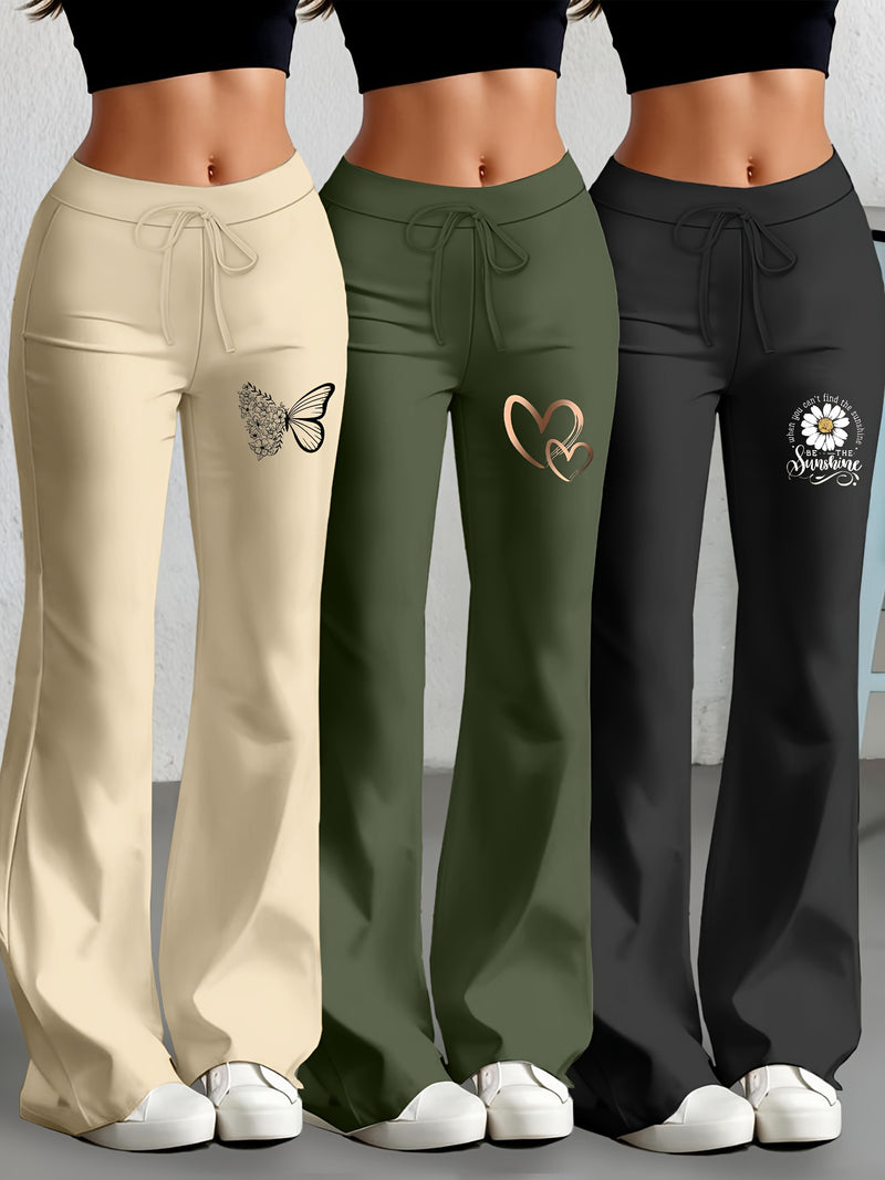 European and American Women's Fashion Flared Straight-Leg Pants.
