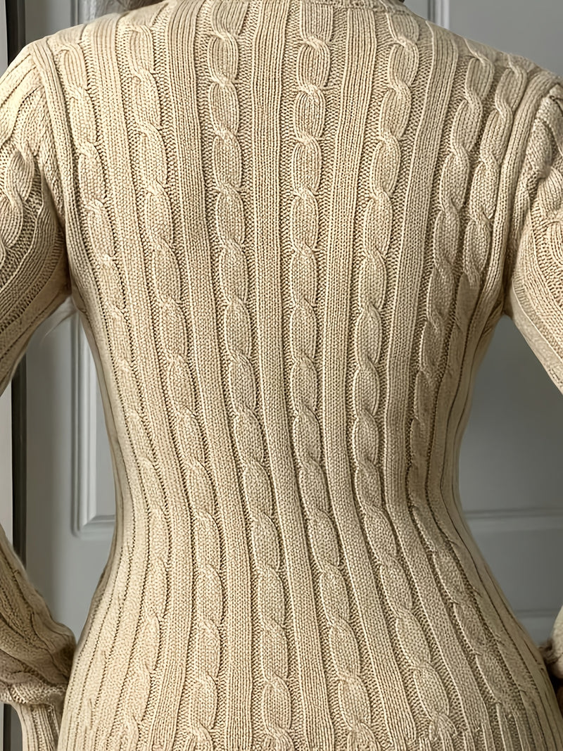 Elegant Ladies' V-neck Long Sleeve Slim Fit Cardigan.