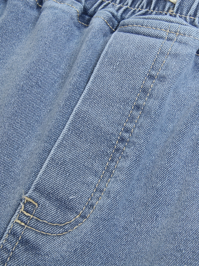 Women’s Unisex Vintage Blue Jeans, Black-Gray Long Pants.