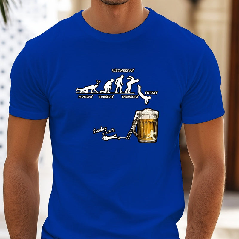 Men'S Creative Beer Illustration Casual Streetwear T-Shirt.