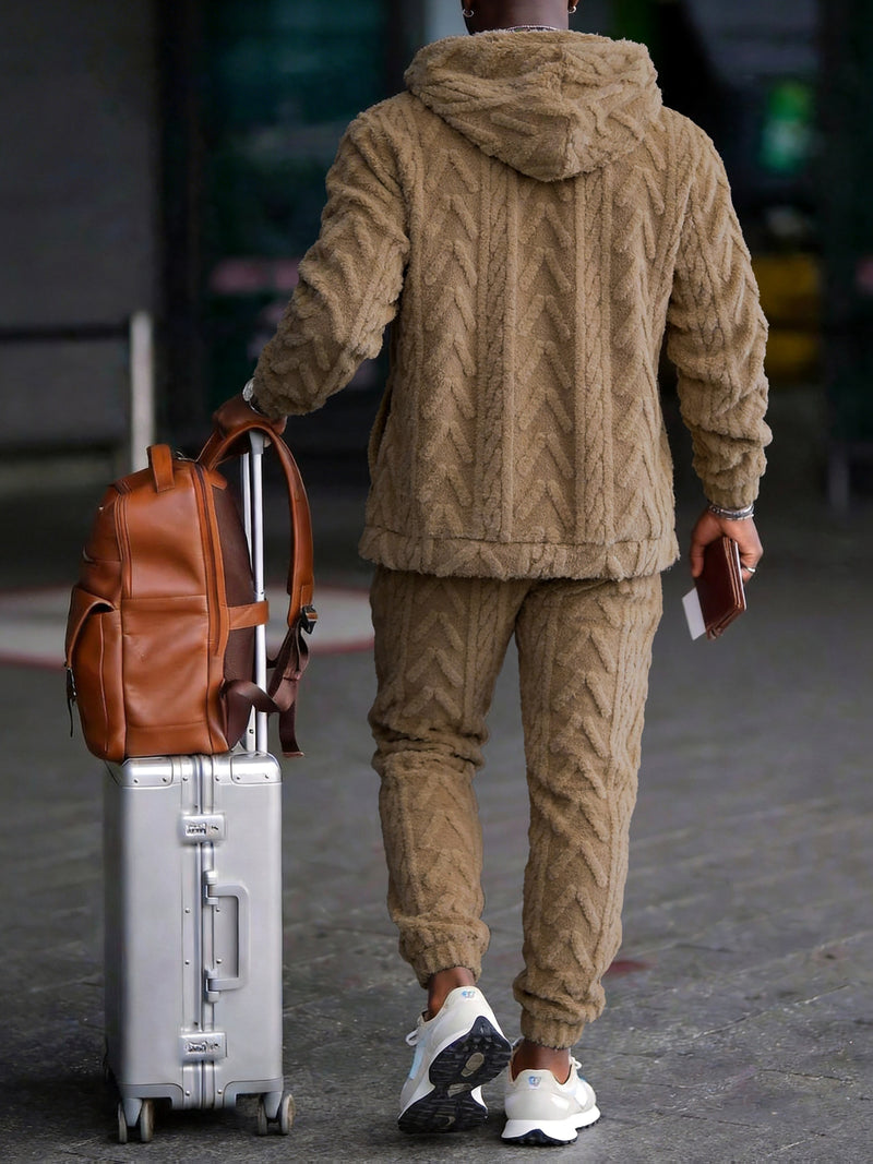 Men's Classic Sporty Casual Hooded Set, 2pcs Outfit with Long-Sleeve.