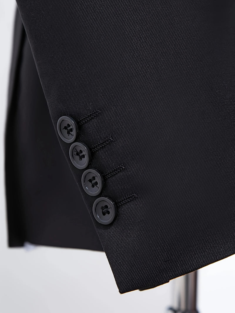 Men's 3pcs Suit Set, Blazer + Vest + Trousers, Groomsmen Business.