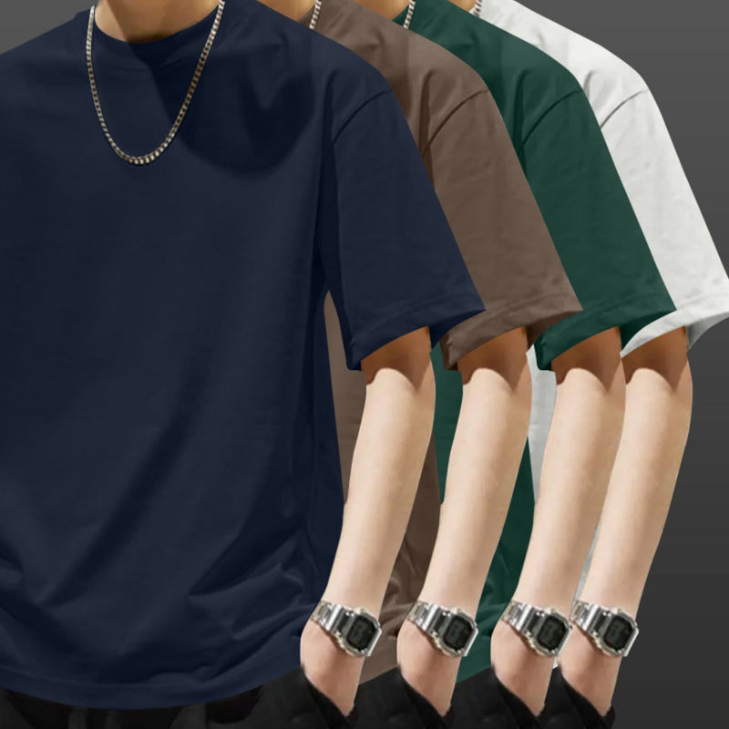 4pcs Heavyweight Cotton T-Shirts, Short Sleeve for Men and Women.