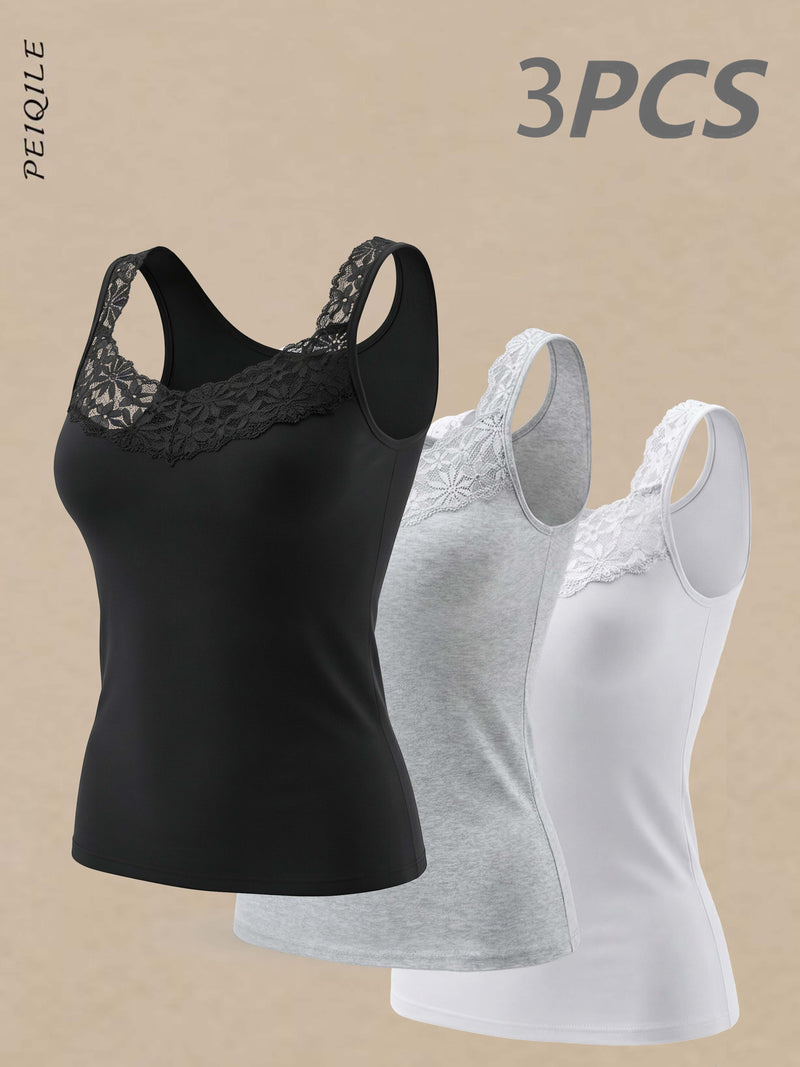 3-Pack Knight Times Women's Wide-Strap Tank Top.