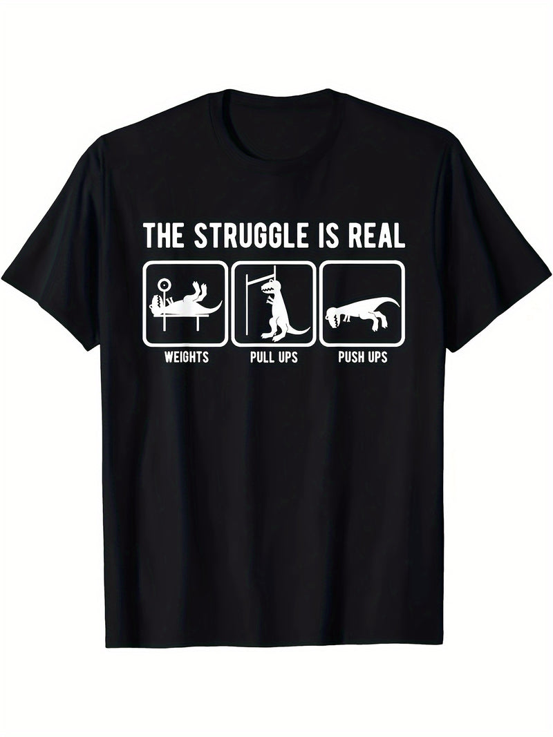 Men's Funny Gym Dinosaur T-Shirt.