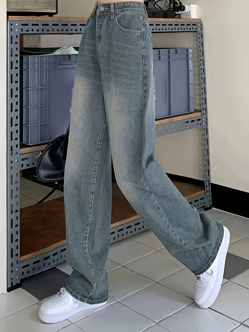 Vintage High-Waisted Straight-Leg Women's Jeans.