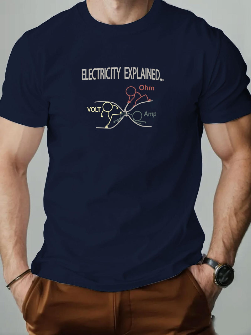 Men's "Electricity Explained" Graphic T-Shirt.