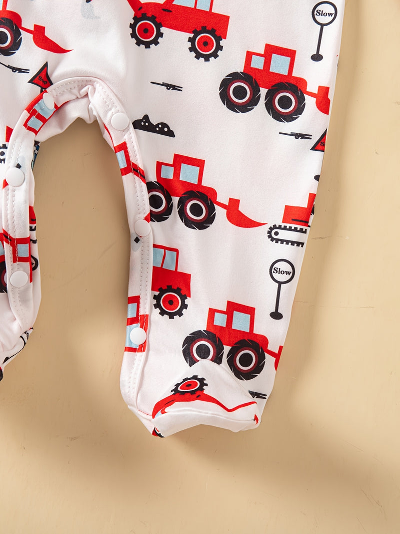 3pcs Set Kids Cartoon  Print Onesie, Baby.