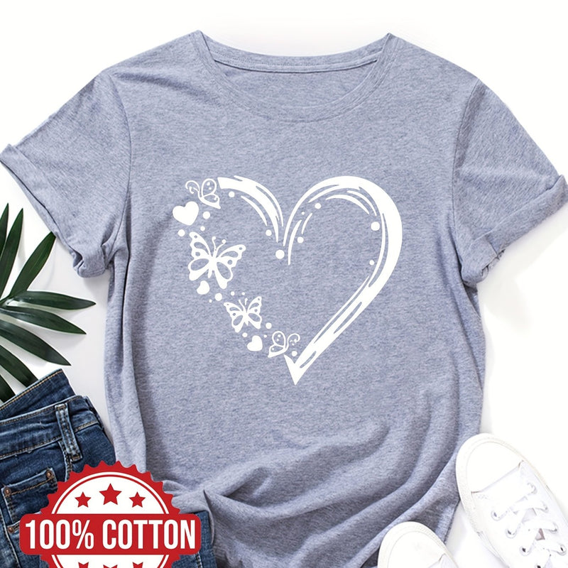 Women's "Love and Butterflies" Graphic T-Shirt.