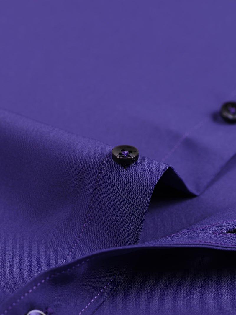 Two-Piece Set of Men's Solid Color Elastic Shirts.