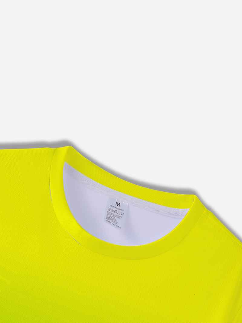 Men's 3D Gradient Yellow-blue Sweat Horse Print Short-sleeve T-shirt.