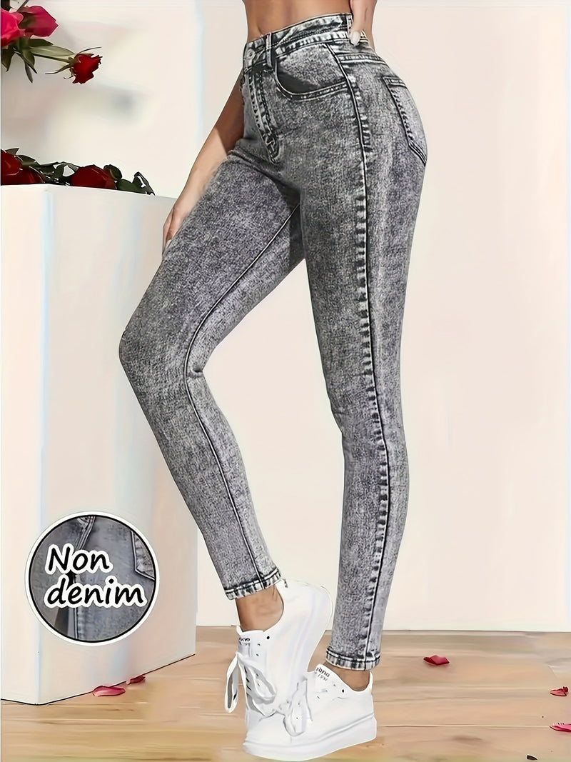 Women's Stretch Imitation Denim Pants.