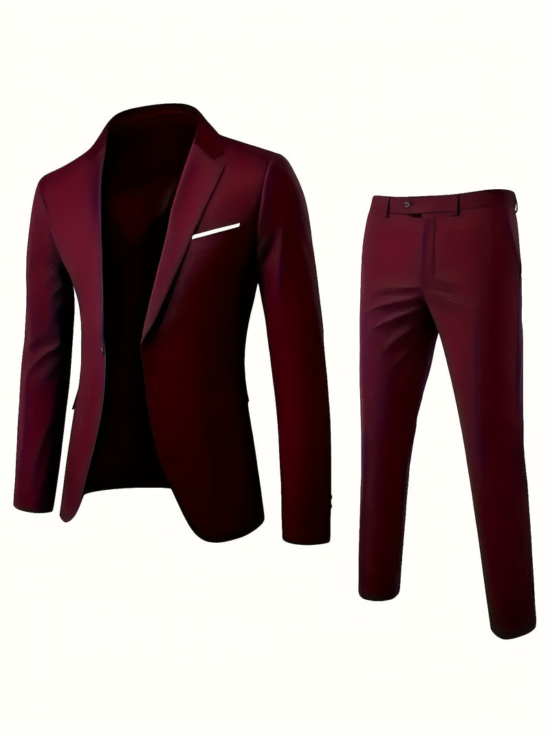 Men's 2pcs Suit, Consisting of a Blazer And Trousers.