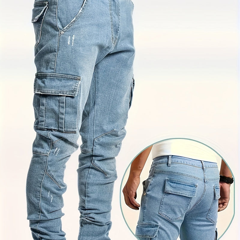 Men's Denim Pants, Multi- Cargo Trousers, Ripped Jeans.