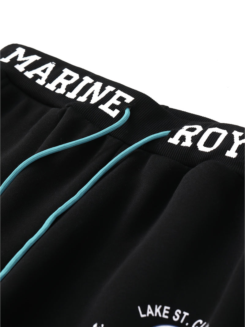 Men's Hooded Letter Print Hoodie Sports Running 2pcs Hoodie Casual Suit.