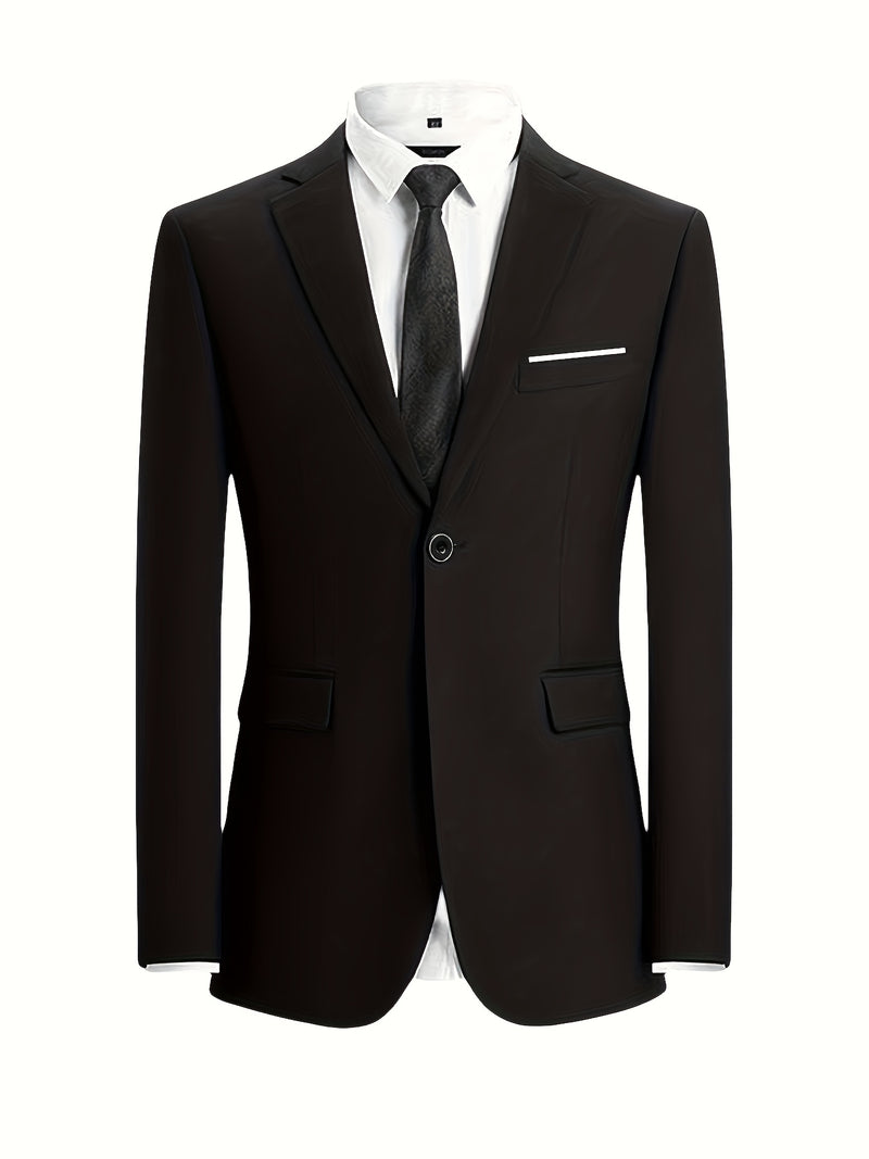 3pcs Men's Suit Set, All-Season Business Wedding Party, Suit Jacket,