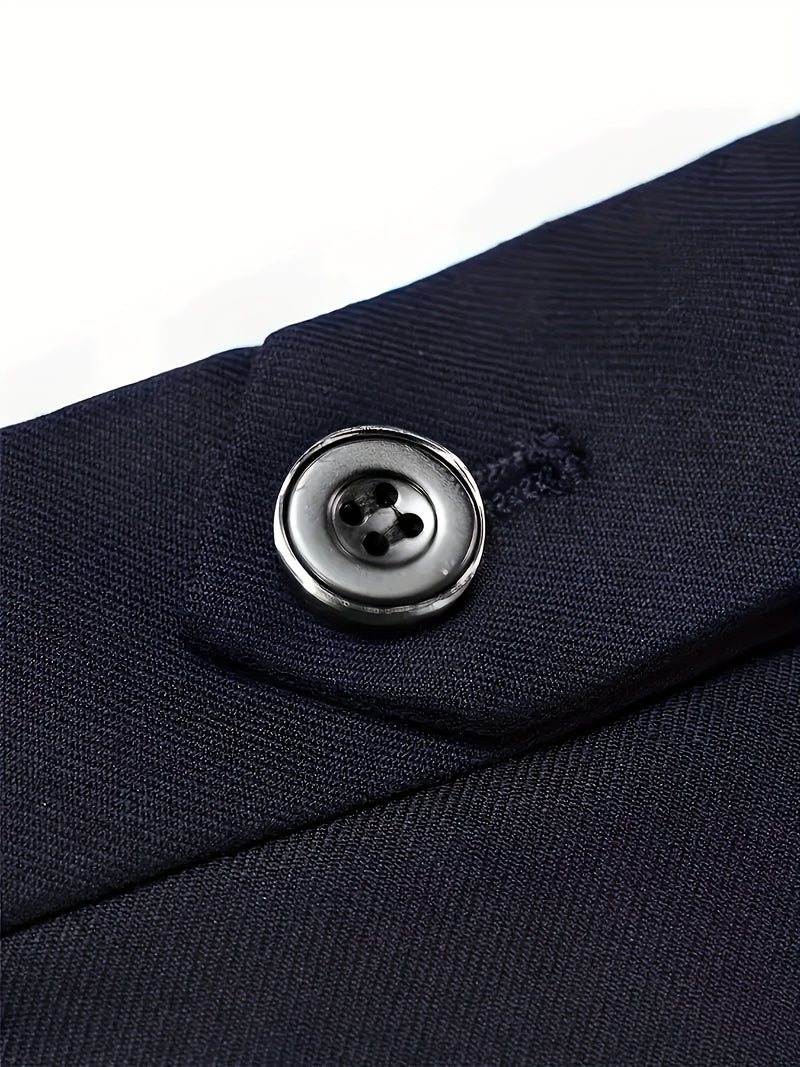 Men's Suit Set - 2pcs Jacket and Trousers, Long Sleeve, Polyester, Classic Lapel.