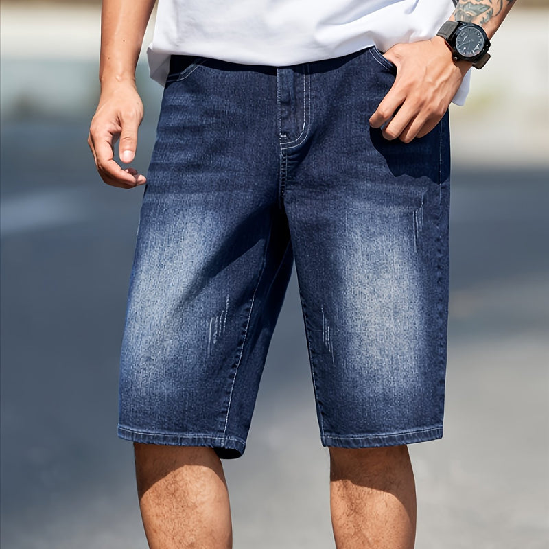 Relaxed And Comfortable, Thanks to The Stretchy Fabric. Straight-Leg Denim Shorts.