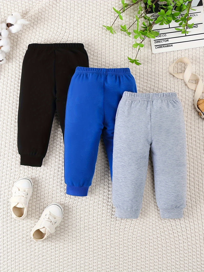 3pcs Toddler's Letter BROOKLYN Print Sweatpants.