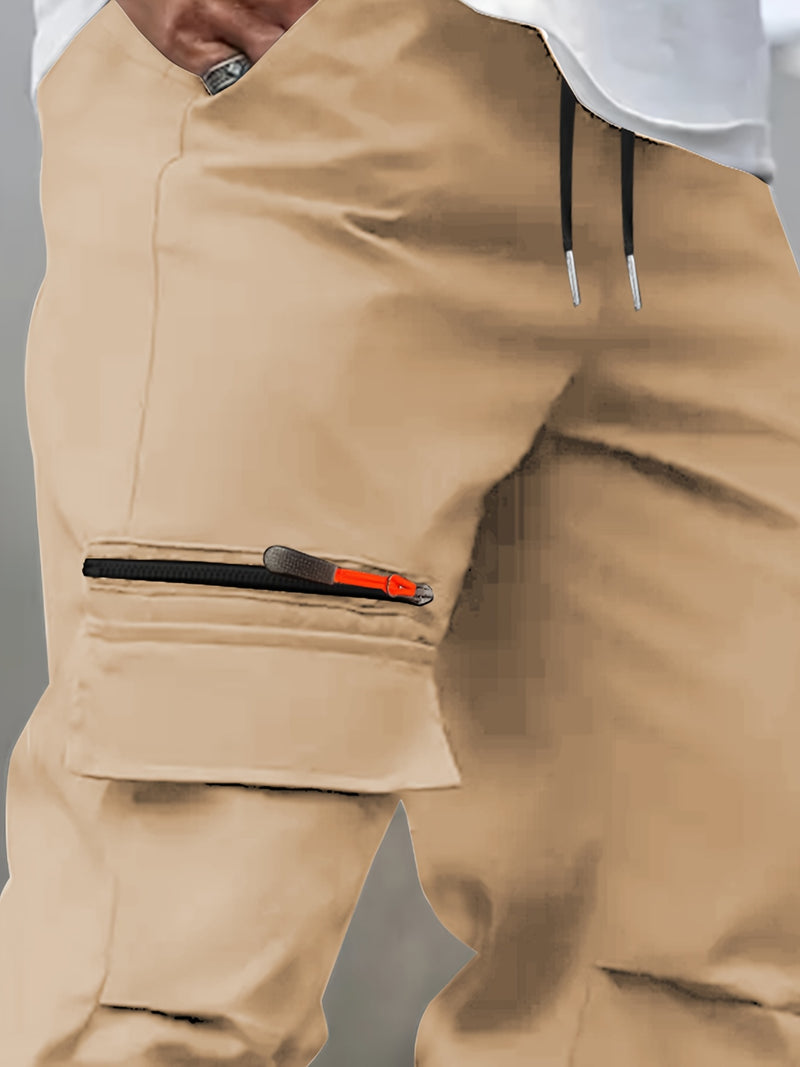 Men's Casual Cargo Pants with Multiple Pockets.
