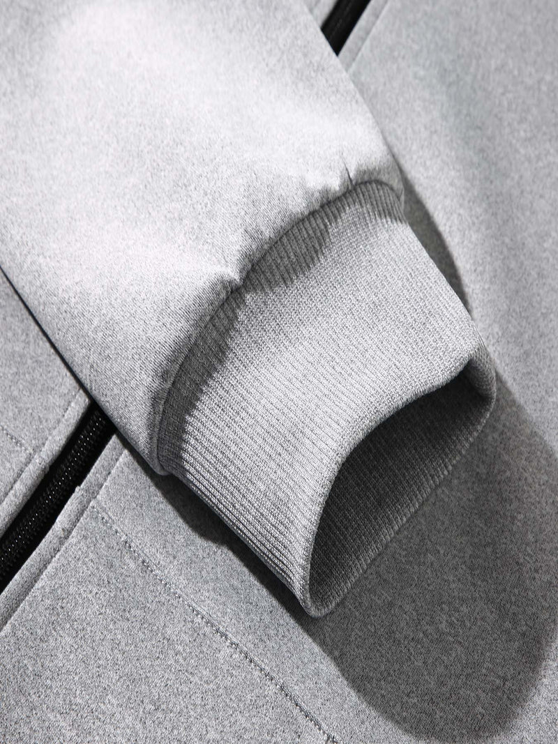 Men's Vintage Car Print 2pcs Suit Set - Slim-Fit Hooded Jacket & Pants.