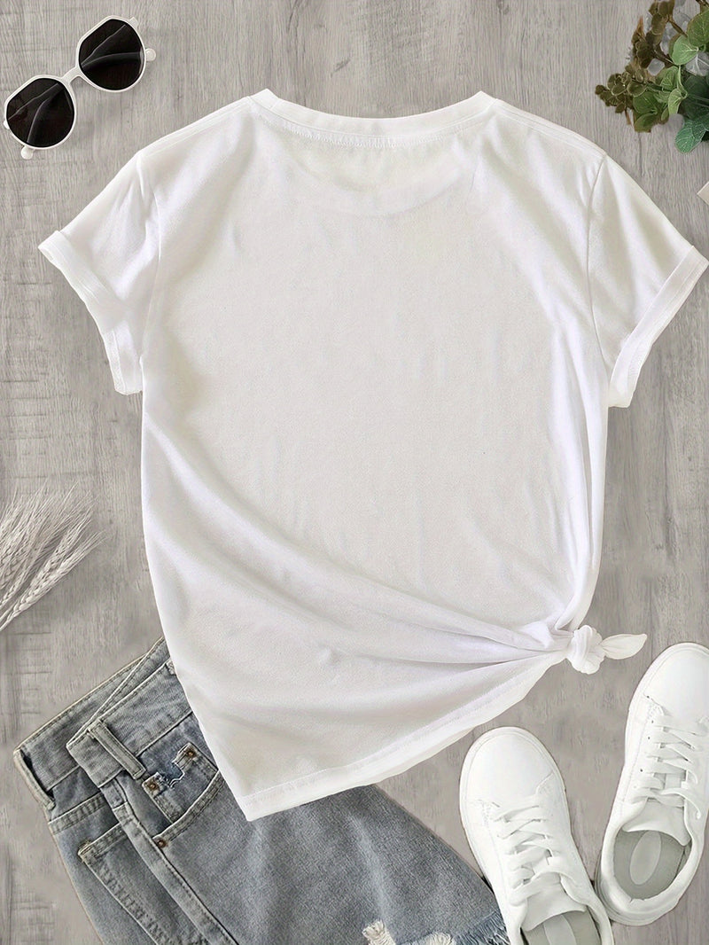 Women's T-Shirt Short Sleeve Crew Neck Casual.