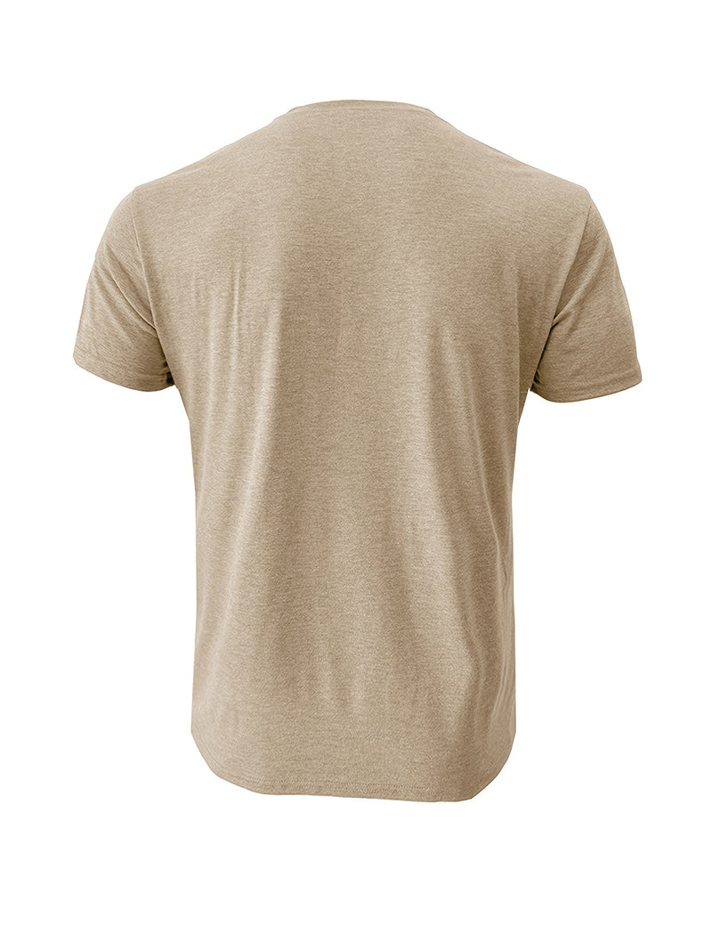 Men's Henley Round Neck Short Sleeve T-Shirt.