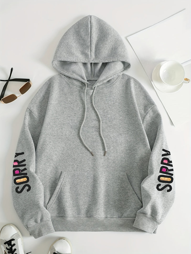 Women’s Sorry Slogan Print Hoodie.