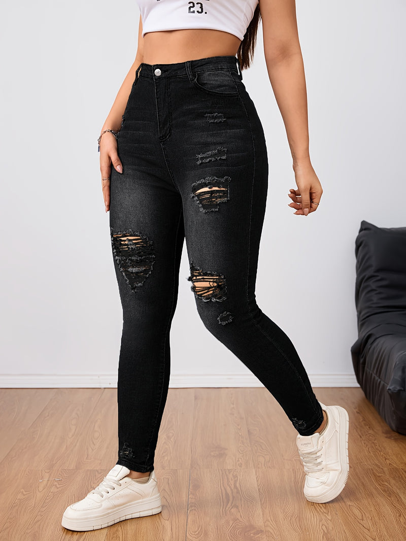Women's Skinny Jeans - Stretchy Non-Belted Pants.