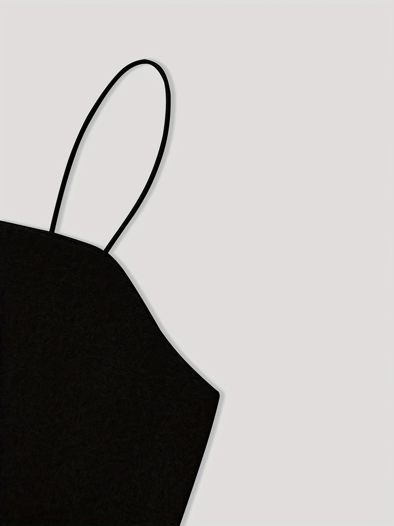 6pcs Women's Casual Short Camisole And Elastic Waist Pocket Work Pants.