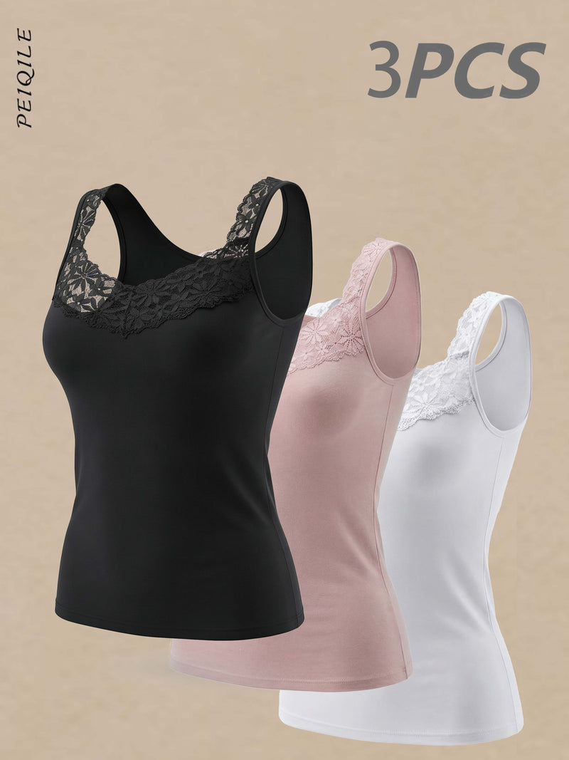 3-Pack Knight Times Women's Wide-Strap Tank Top.