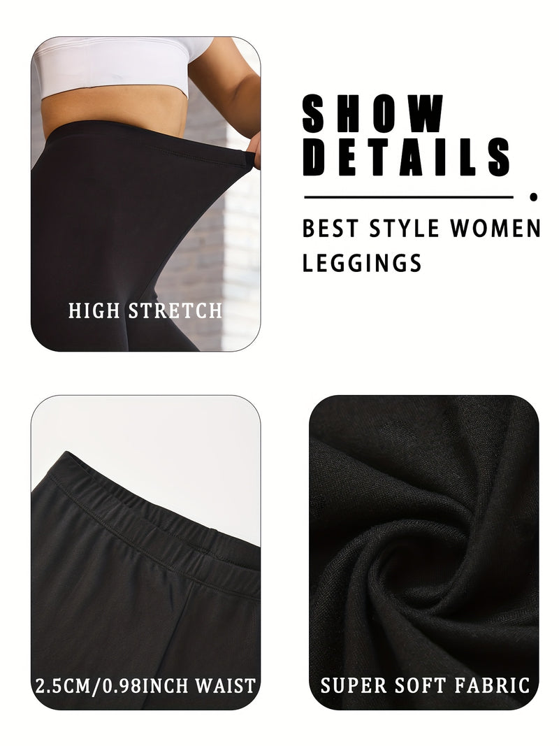Set of 5 Ultra-Soft Athletic Leggings for Women, Designed for Workouts.