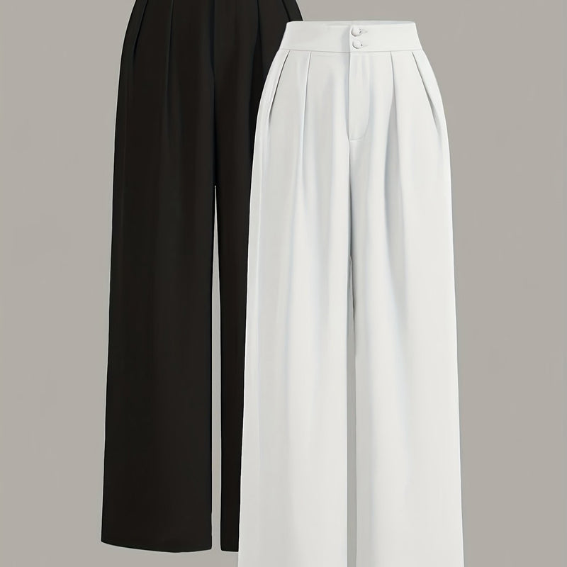 High-Waisted Wide-Leg Pants Two-Piece Set for Women.