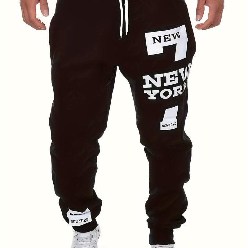 Men's New Fashion Letter Print Trendy Casual Sports Pants.