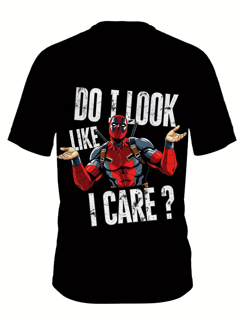 Men's Marvel Deadpool Graphic T-Shirt - Black Casual Streetwear Tee.