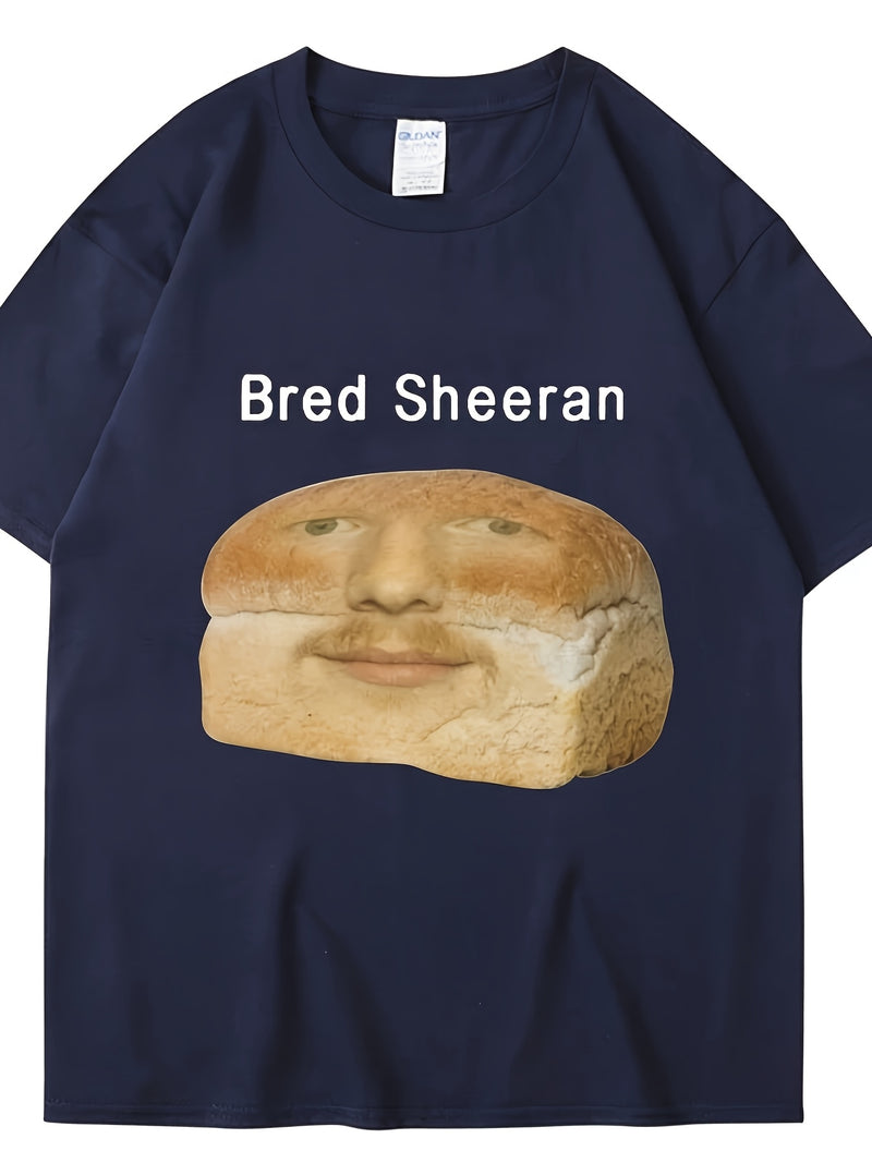 Men’s New Stylish And Funny Bread Sheeran Meme Print T-Shirt.