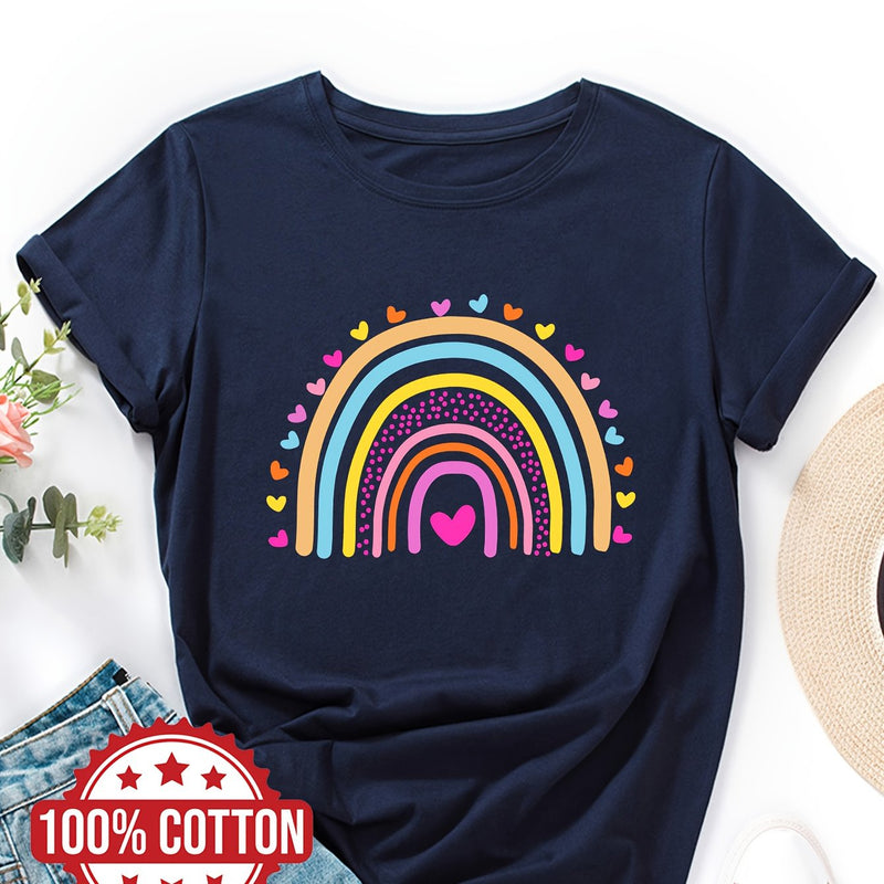 Women’s Rainbow and Love Print T-shirt.