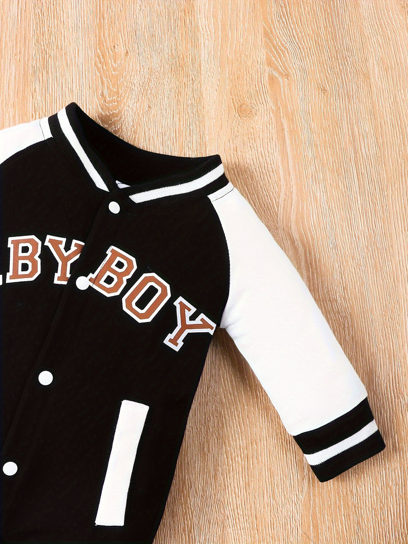 Spring And Autumn Baby Boy BABYBOY  Round Neck.