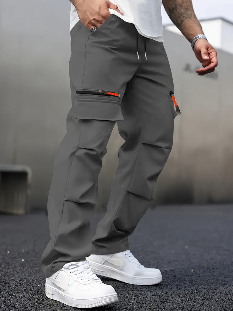Men's Casual Cargo Pants with Multiple Pockets.