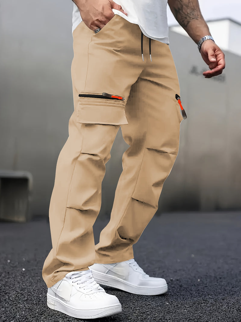 Men's Casual Cargo Pants with Multiple Pockets.