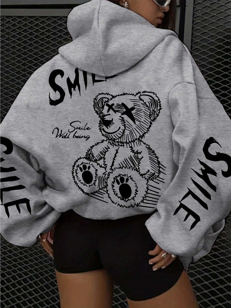 Women's clothing cartoon streetwear graphic print hoodie.