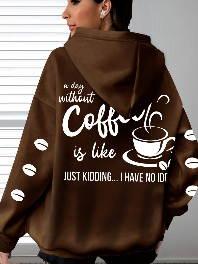 Women's Cozy Coffee Graphic Hoodie.