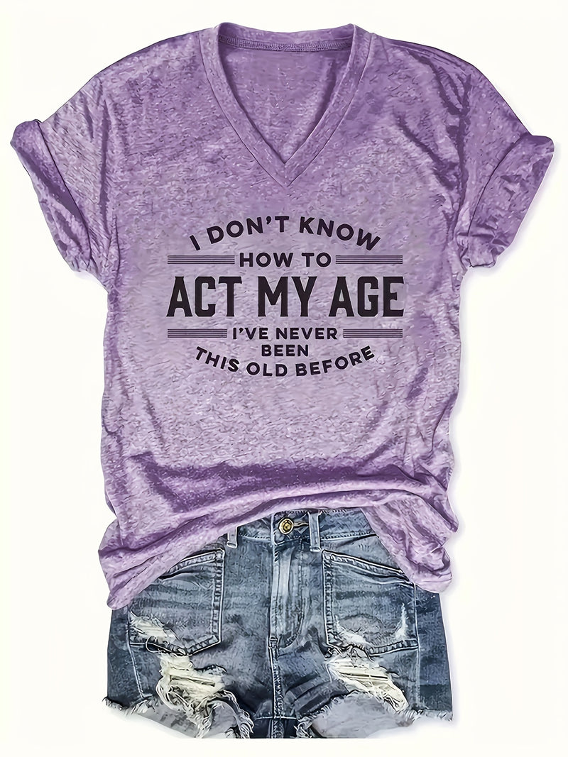 3pcs Women's V-Neck T-Shirts - Casual Short Sleeve.