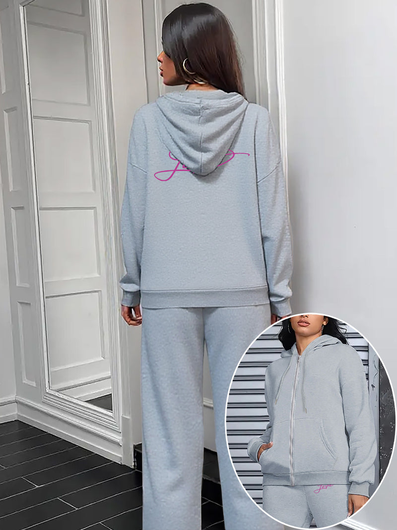 Women’s Graphic Print 2pcs Set, Hoodie & Pants.
