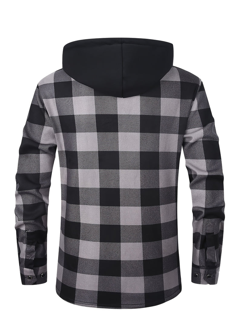 Men's Plush Flannel Shirt Jacket.